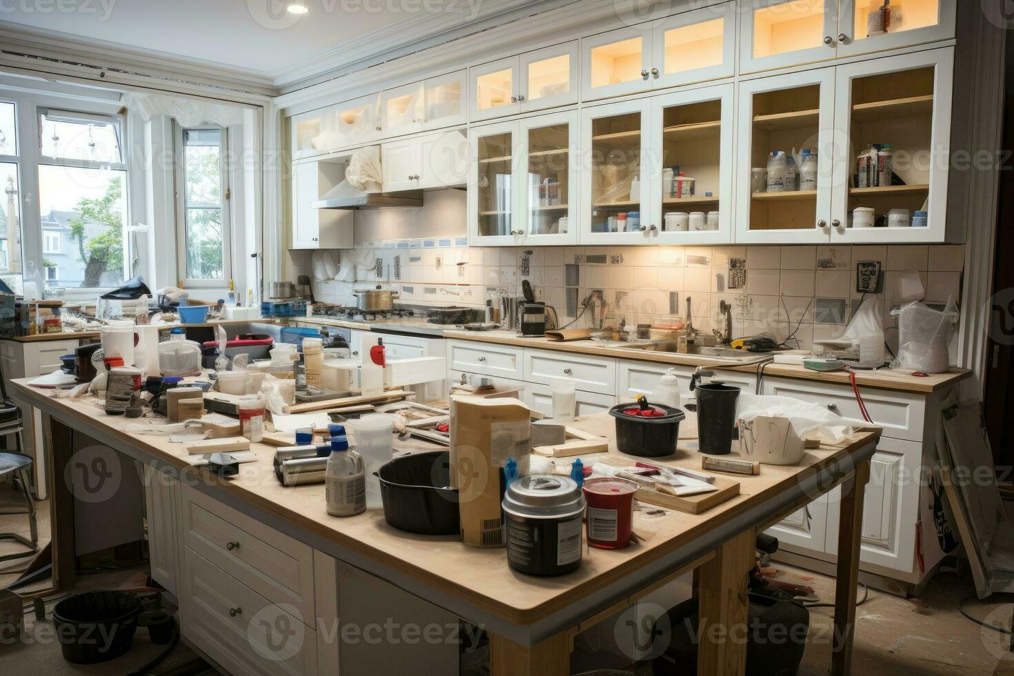keuken vernieuwing werkwijze reparatie bouw ai gegenereerd foto