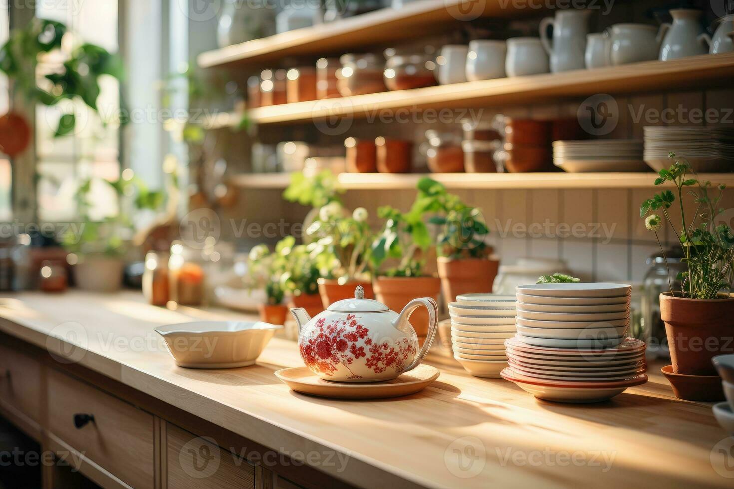 knus ochtend- situatie in de keuken ai gegenereerd foto