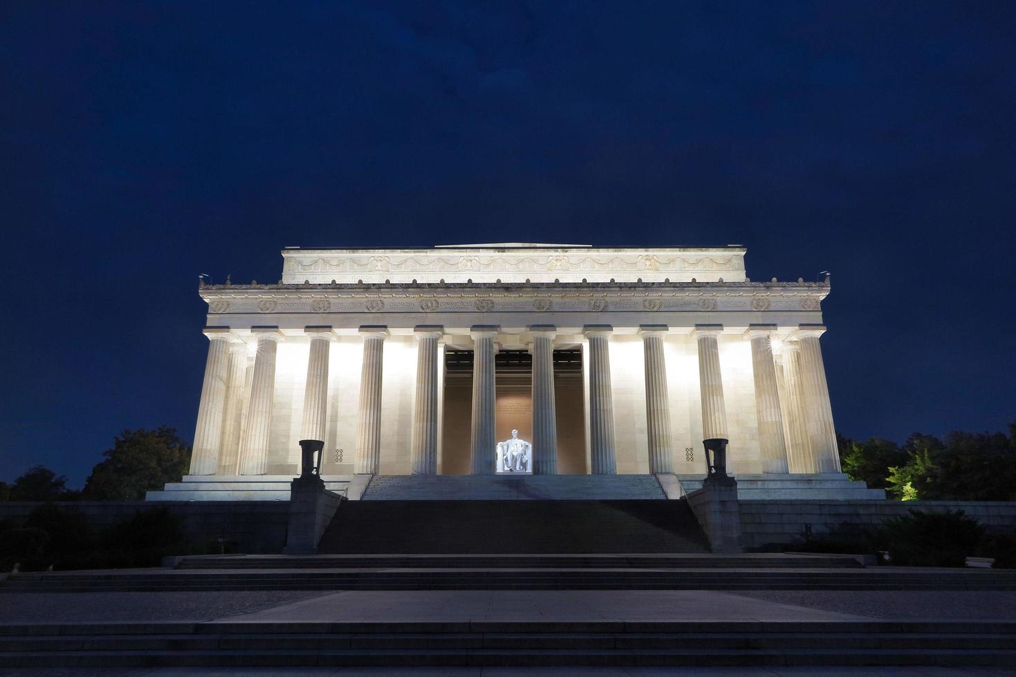 Verenigde Staten, Washington DC, Lincoln Memorial, Nachtzicht foto