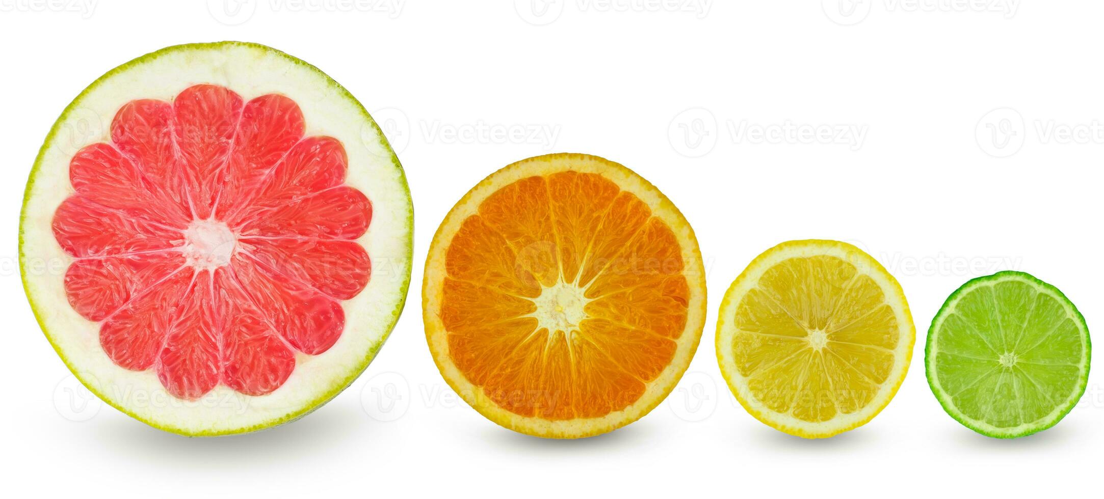 citrus schijfje grapefruit sinaasappel citroen en limoen foto