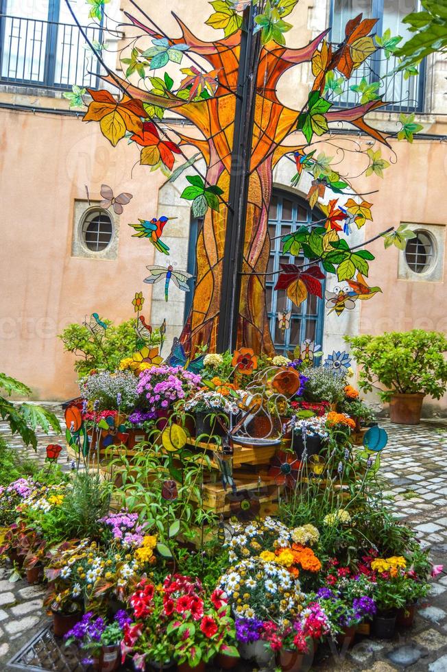 bloemenfestival in girona temps de flors, spanje. 2018 foto