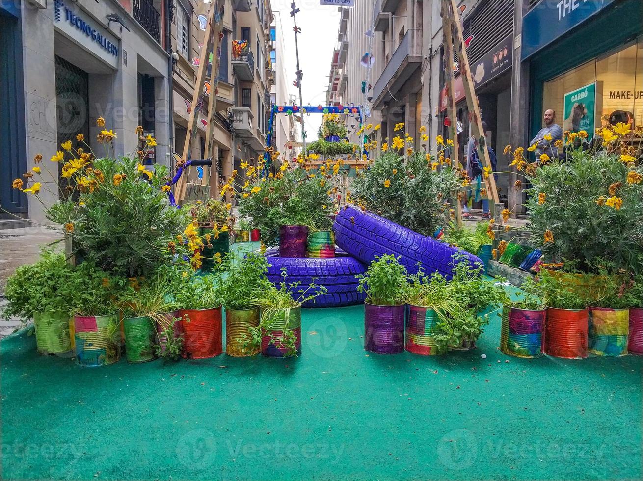 bloemenfestival in girona temps de flors, spanje. 2018 foto
