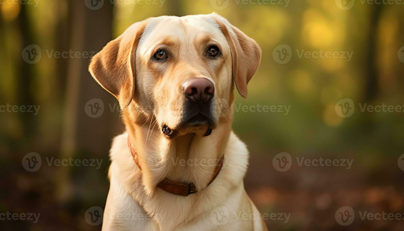 een hond is zittend in de gras Bij zonsondergang ai gegenereerd foto