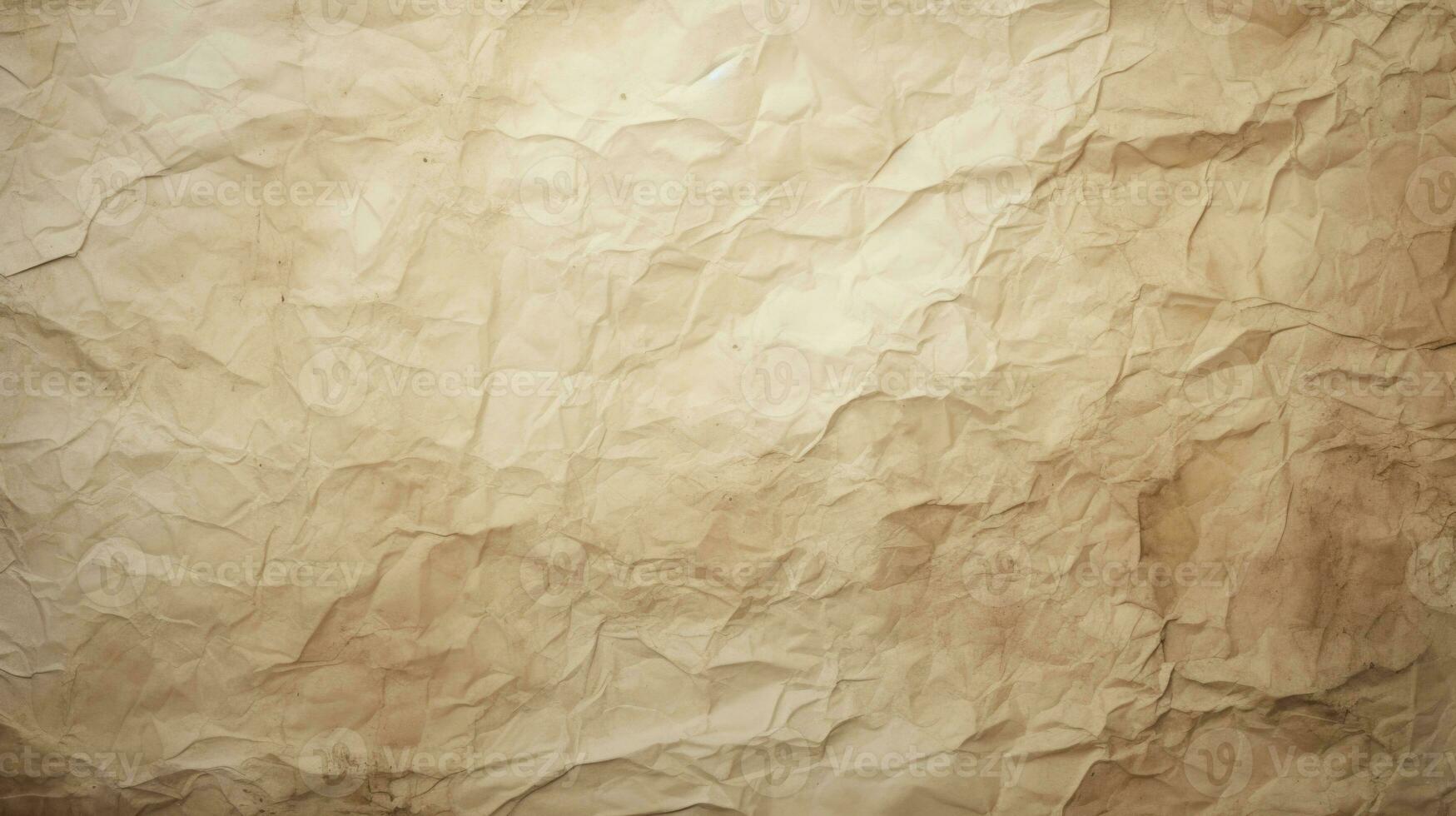 een licht beige verfrommeld papier hd structuur achtergrond zeer gedetailleerd ai generatief foto