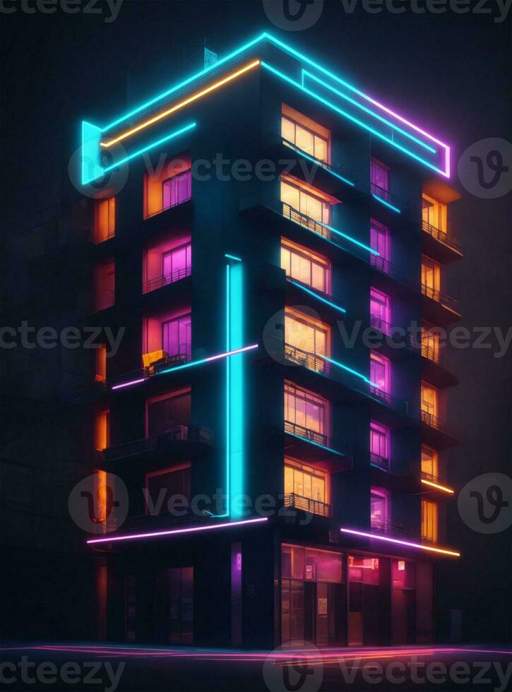 neon gebouw ontwerp foto