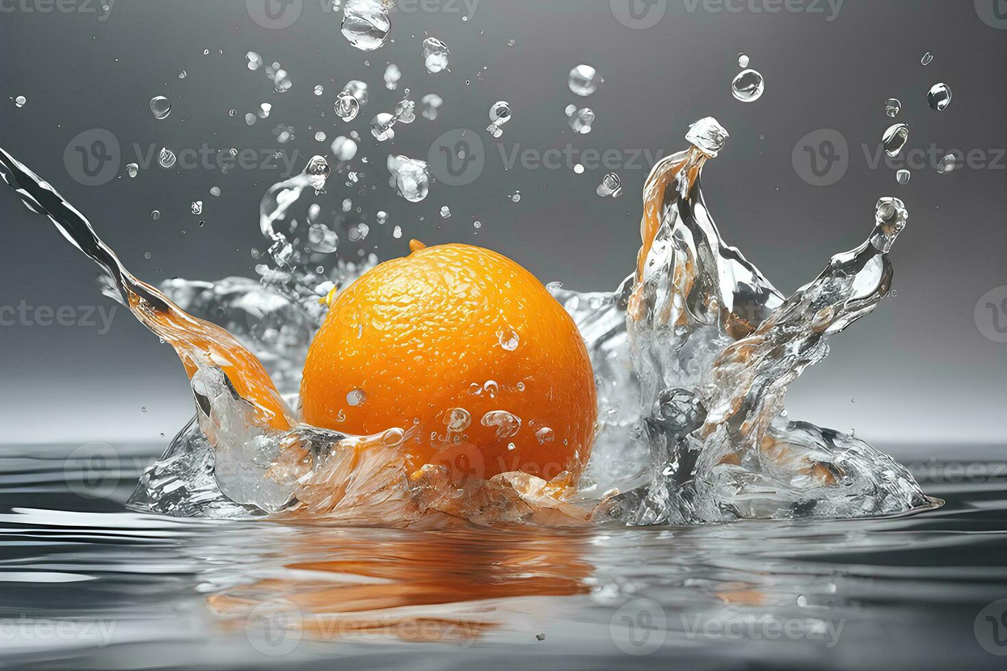 vers oranje gedaald in water door ai generatief foto