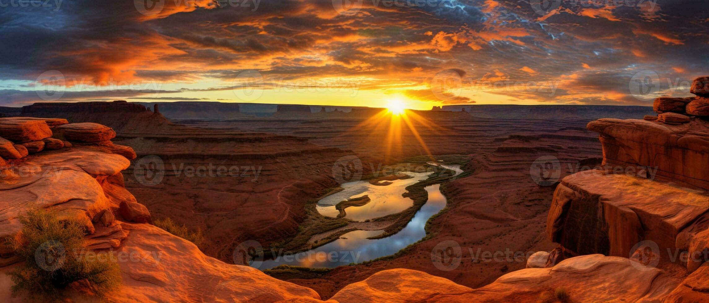 zonsopkomst in moab Utah , gegenereerd door ai foto