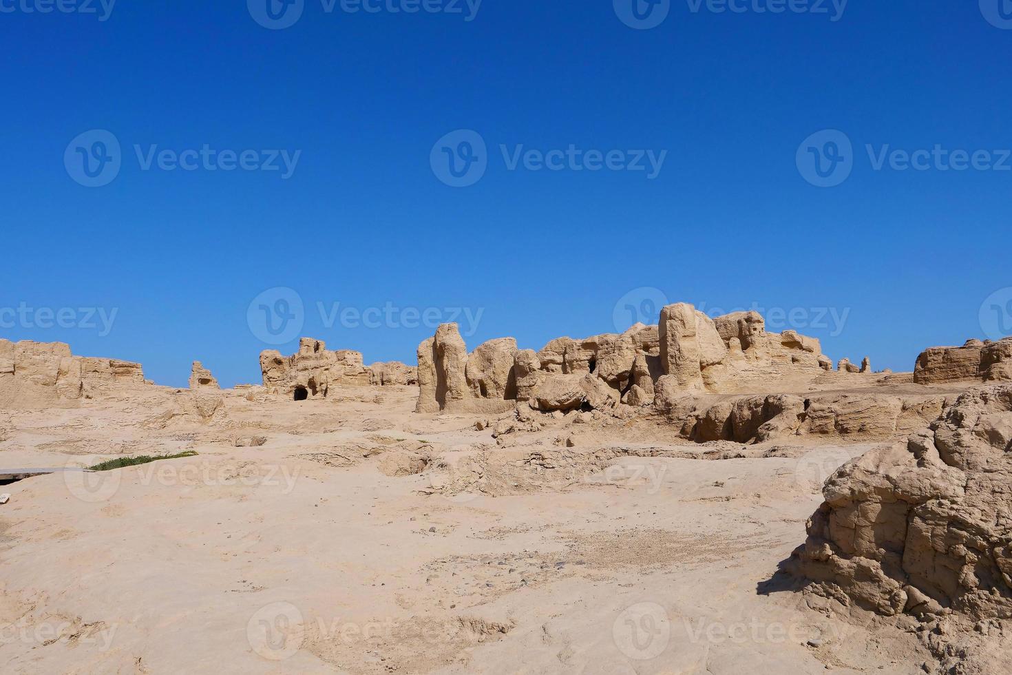 ruïnes van jiaohe in de provincie xinjiang, china. foto