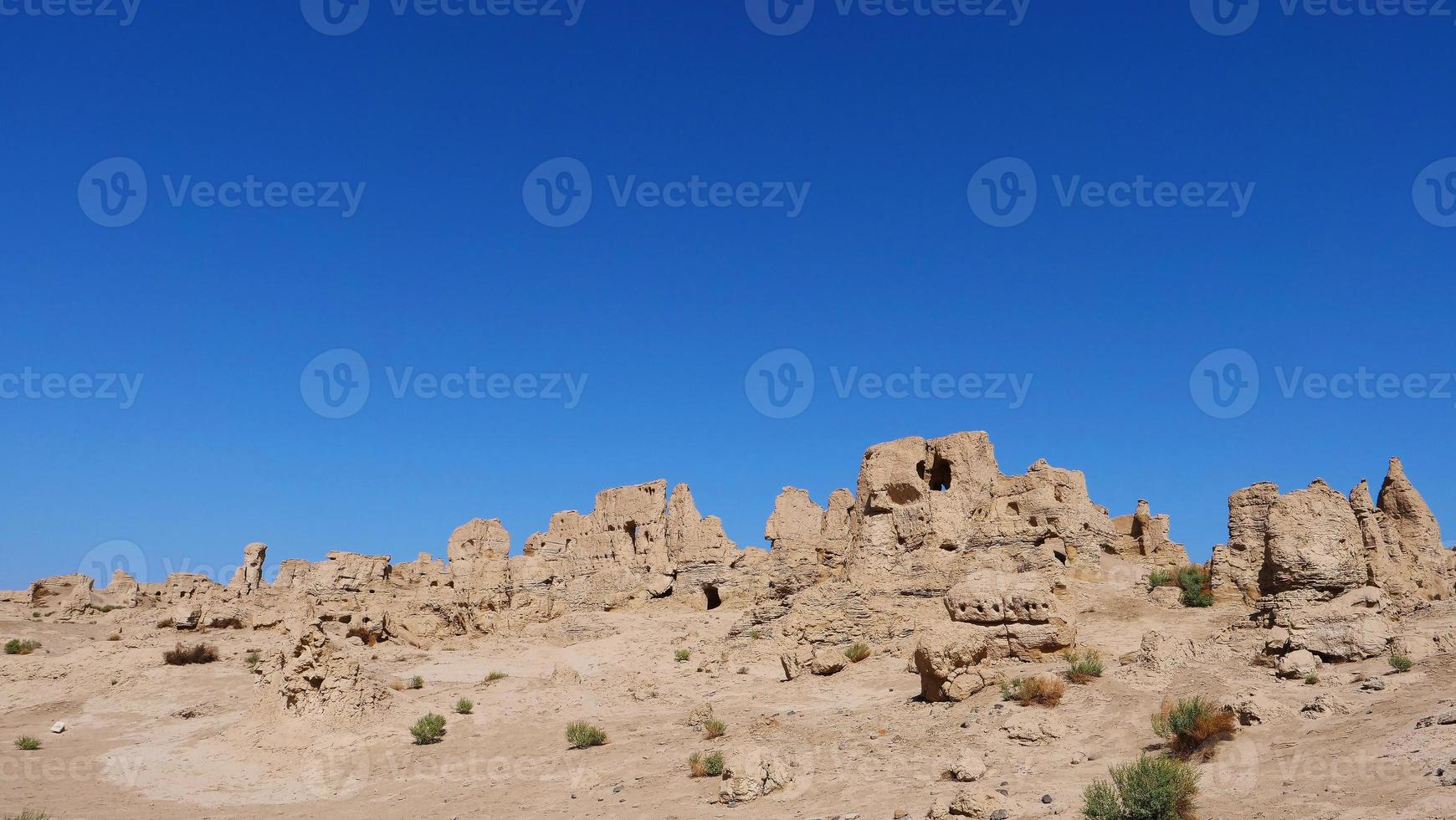 ruïnes van jiaohe in de provincie xinjiang, china. foto