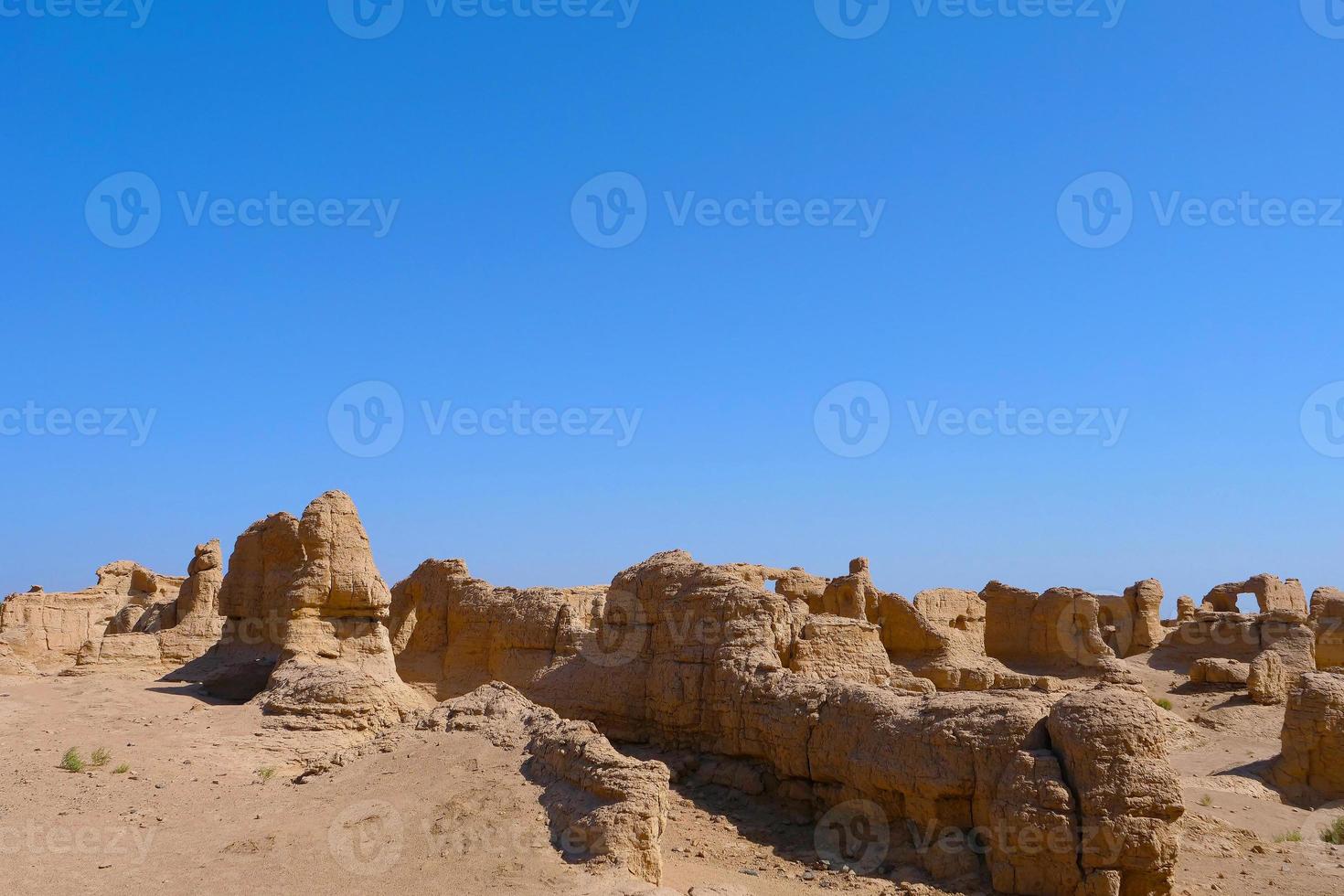 ruïnes van jiaohe in de provincie xinjiang, china. foto