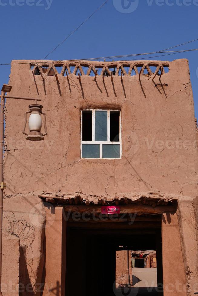 woon oud huis in tuyoq dorpsvallei xinjiang provincie china. foto