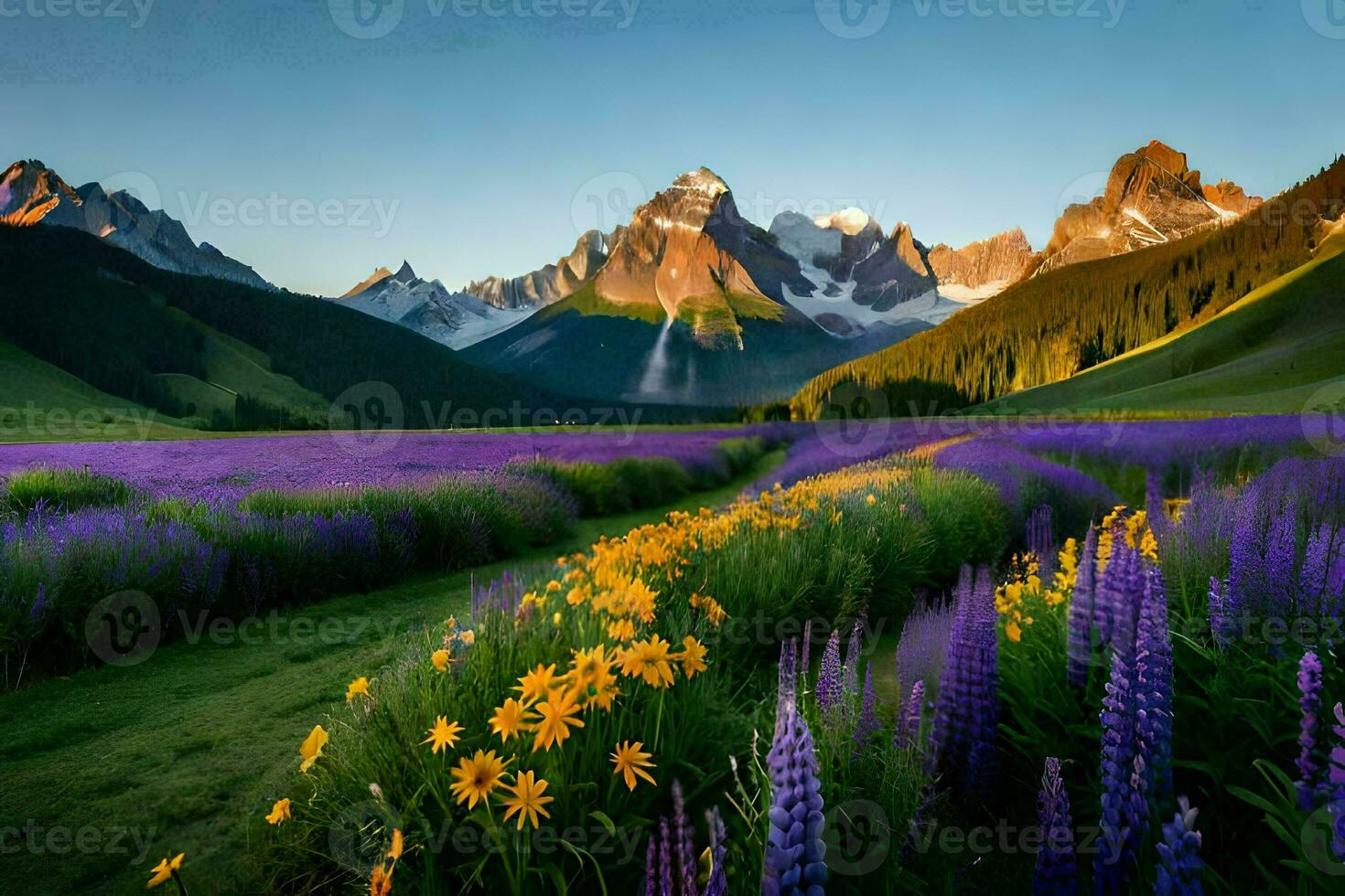 de bloemen van de bergen. ai-gegenereerd foto