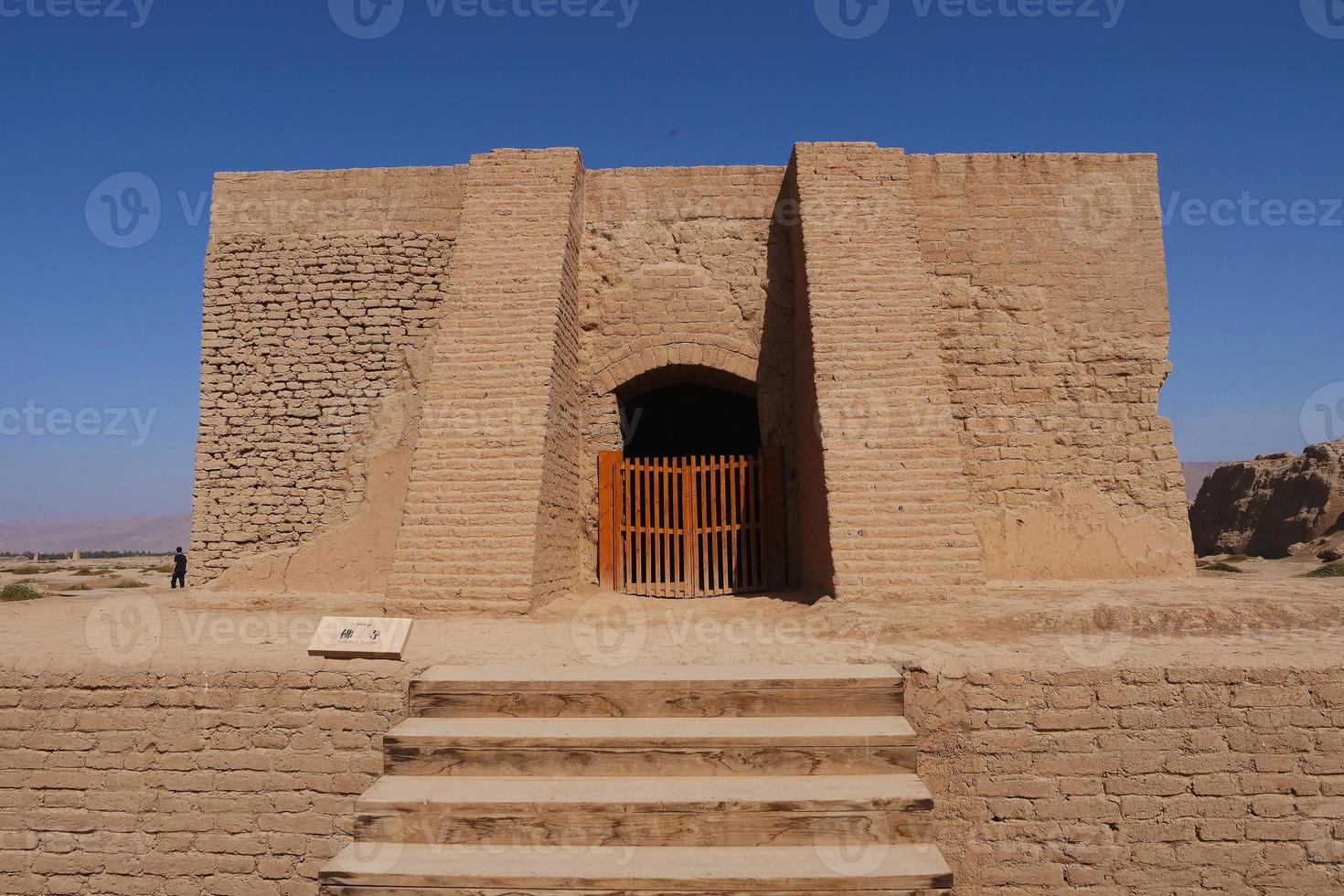 landschapsmening van gaochang ruïnes inturpan xinjiang provincie china. foto