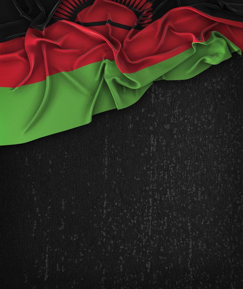 malawi vlag vintage op een grunge zwart bord met ruimte voor tekst foto