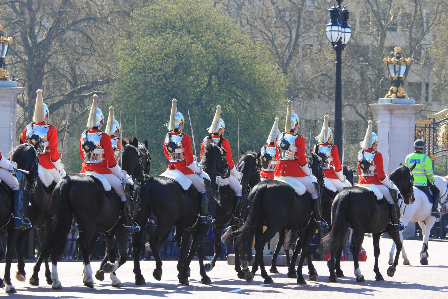 wisseling van de Britse Nationale Garde bij Buckingham Palace foto