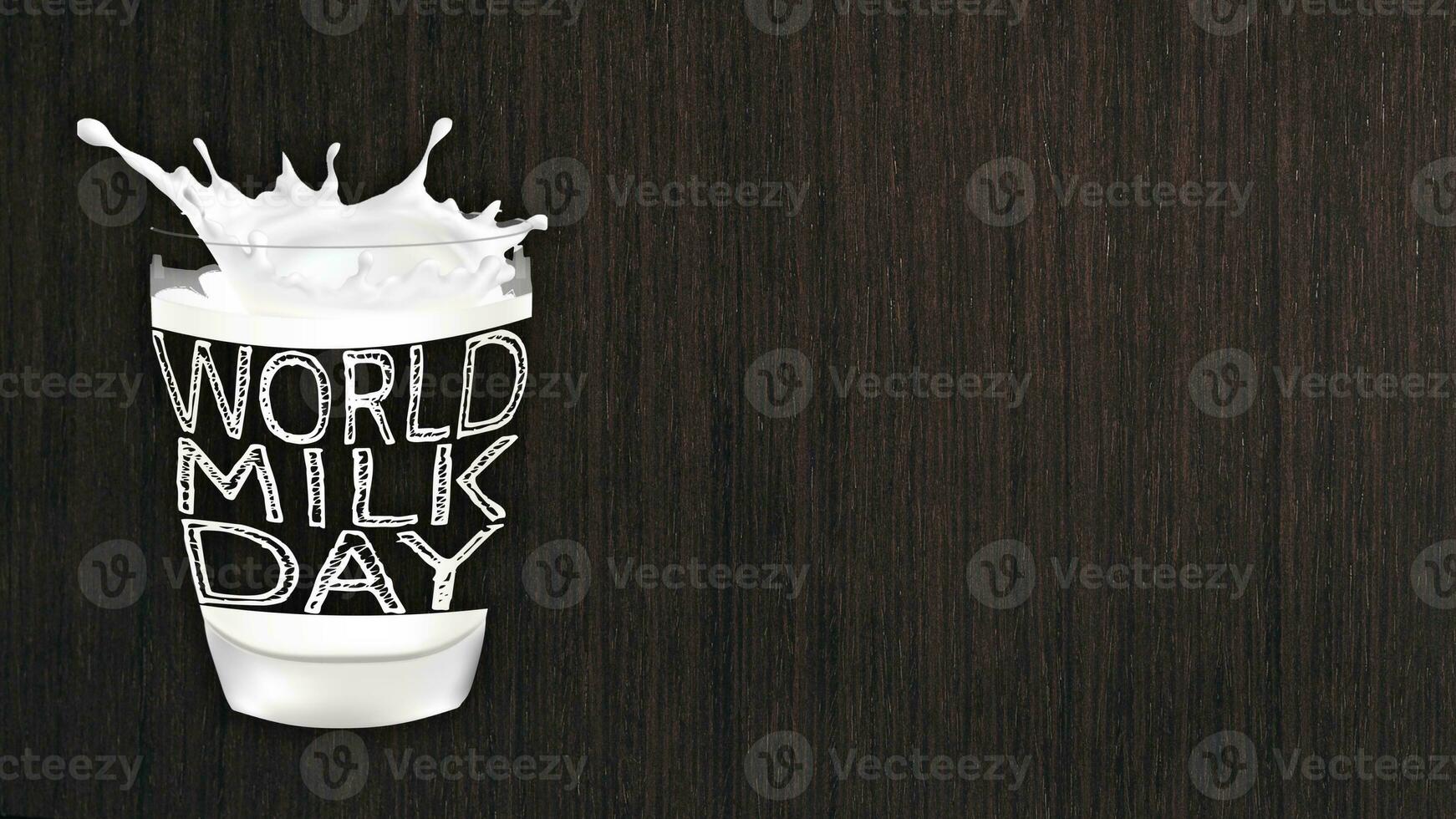creatief 'wereld melk dag' illustratie vieren wereld melk dag ontwerp Aan een glas van melk foto