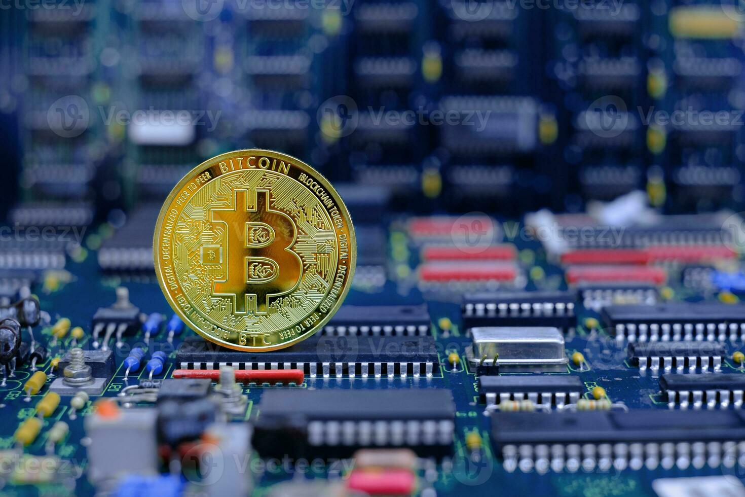 gouden bitcoin cryptocurrency nieuwe versie foto