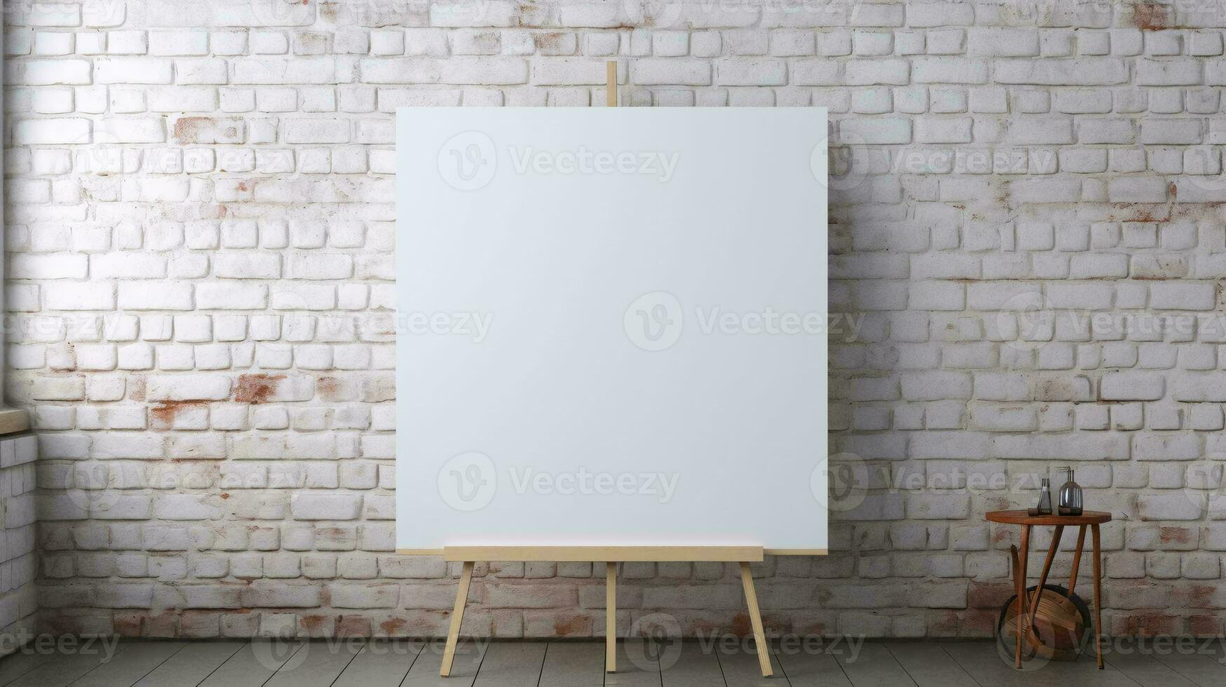 een wit bord Aan een muur ai gegenereerd foto