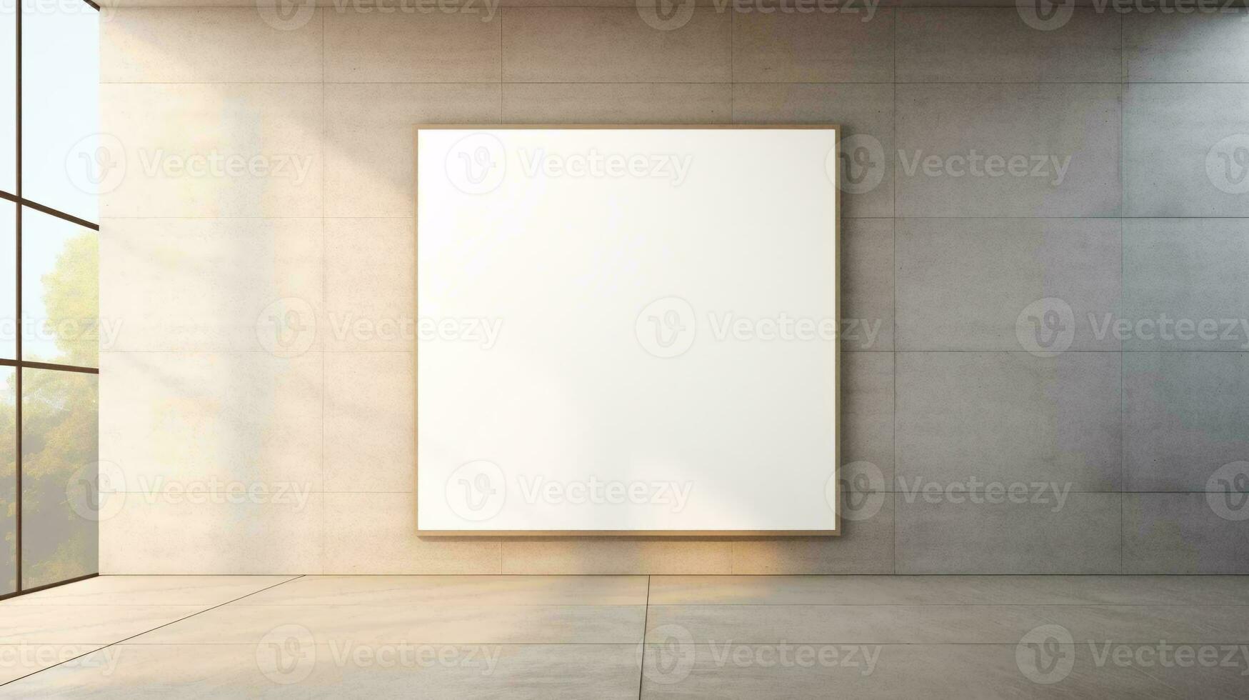 een wit bord Aan een muur ai gegenereerd foto