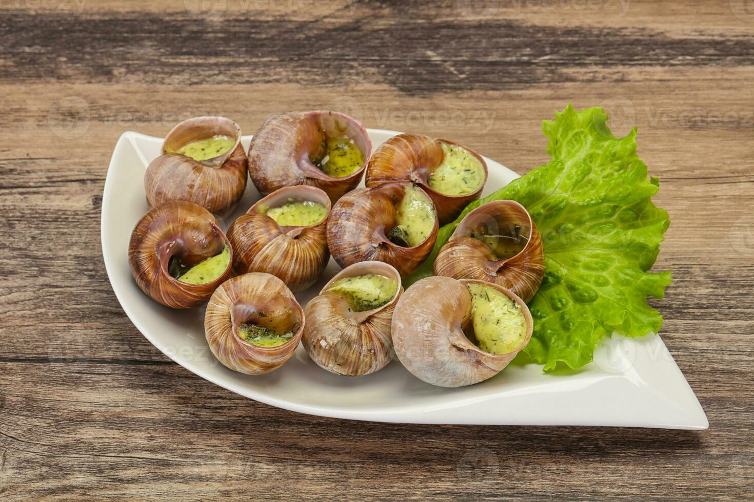 franse keuken - escargot met saus foto