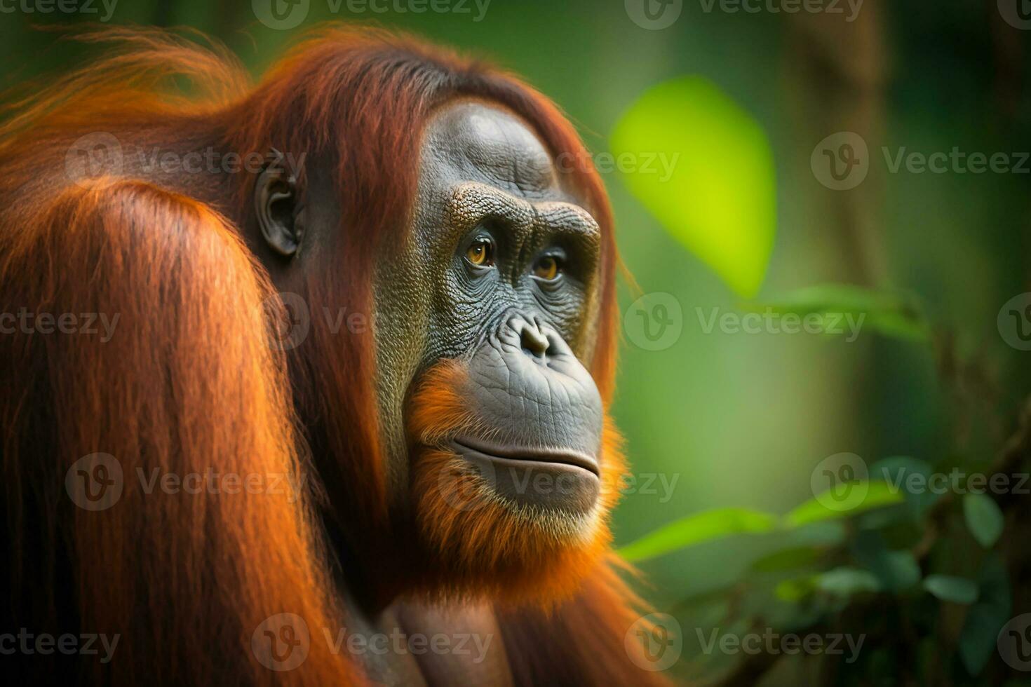 ai generatief van orangoetan is onder de bedreigd soorten foto