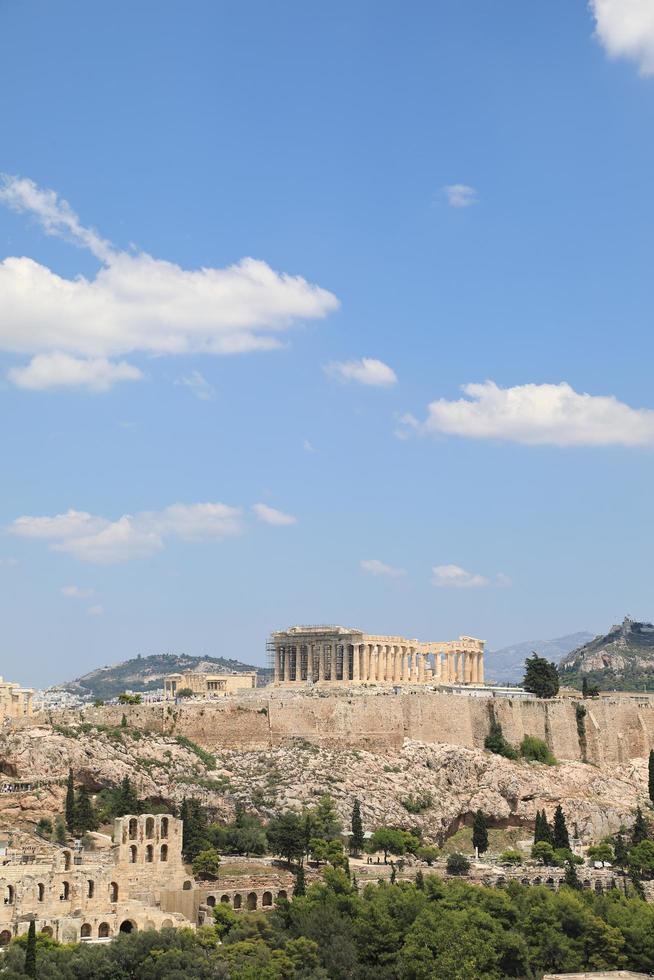 parthenon tempel op de akropolis van athene, griekenland foto