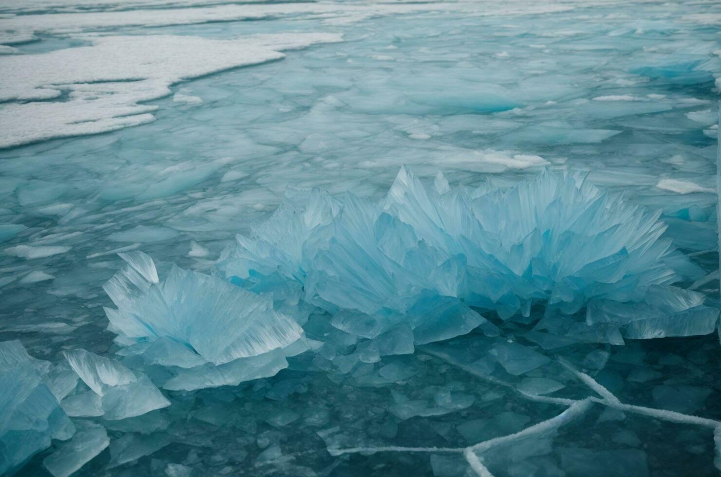 ijs van meer Baikal, de diepste en grootste zoetwater meer door volume in de wereld. ai generatief foto