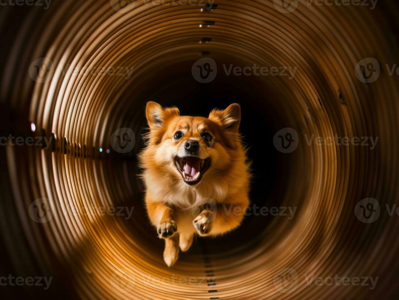 pittig hond racing door een behendigheid Cursus ai generatief foto