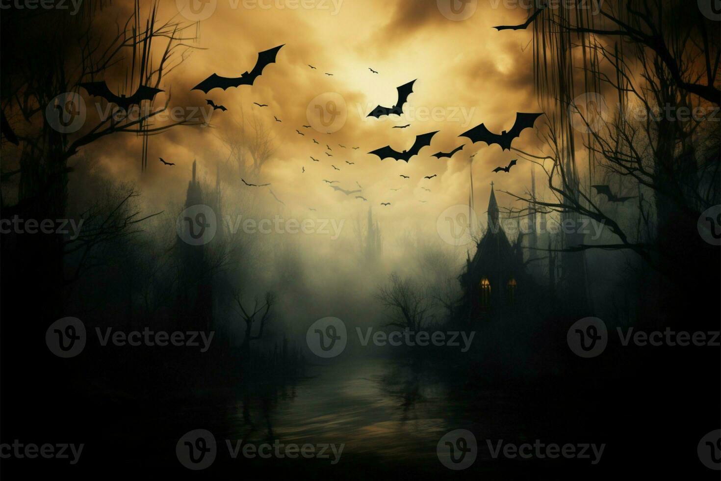 schemering canvas vleermuizen Vleugels besnoeiing stil, vormen spookachtig silhouetten ai gegenereerd foto