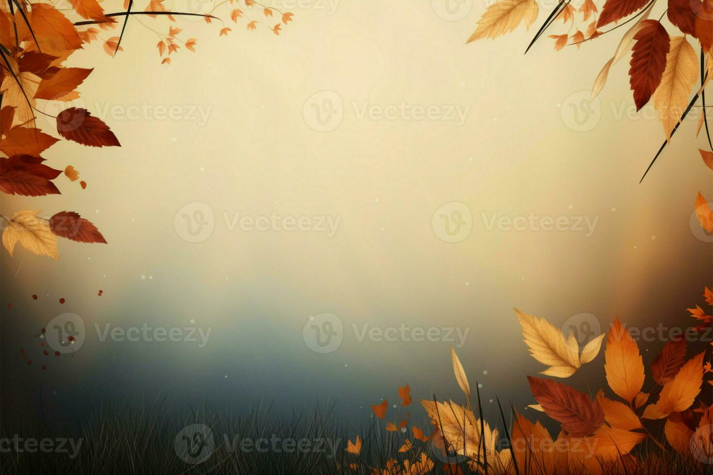 tekst vriendelijk herfst themed achtergrond met uitgebreid ruimte voor uw bericht ai gegenereerd foto