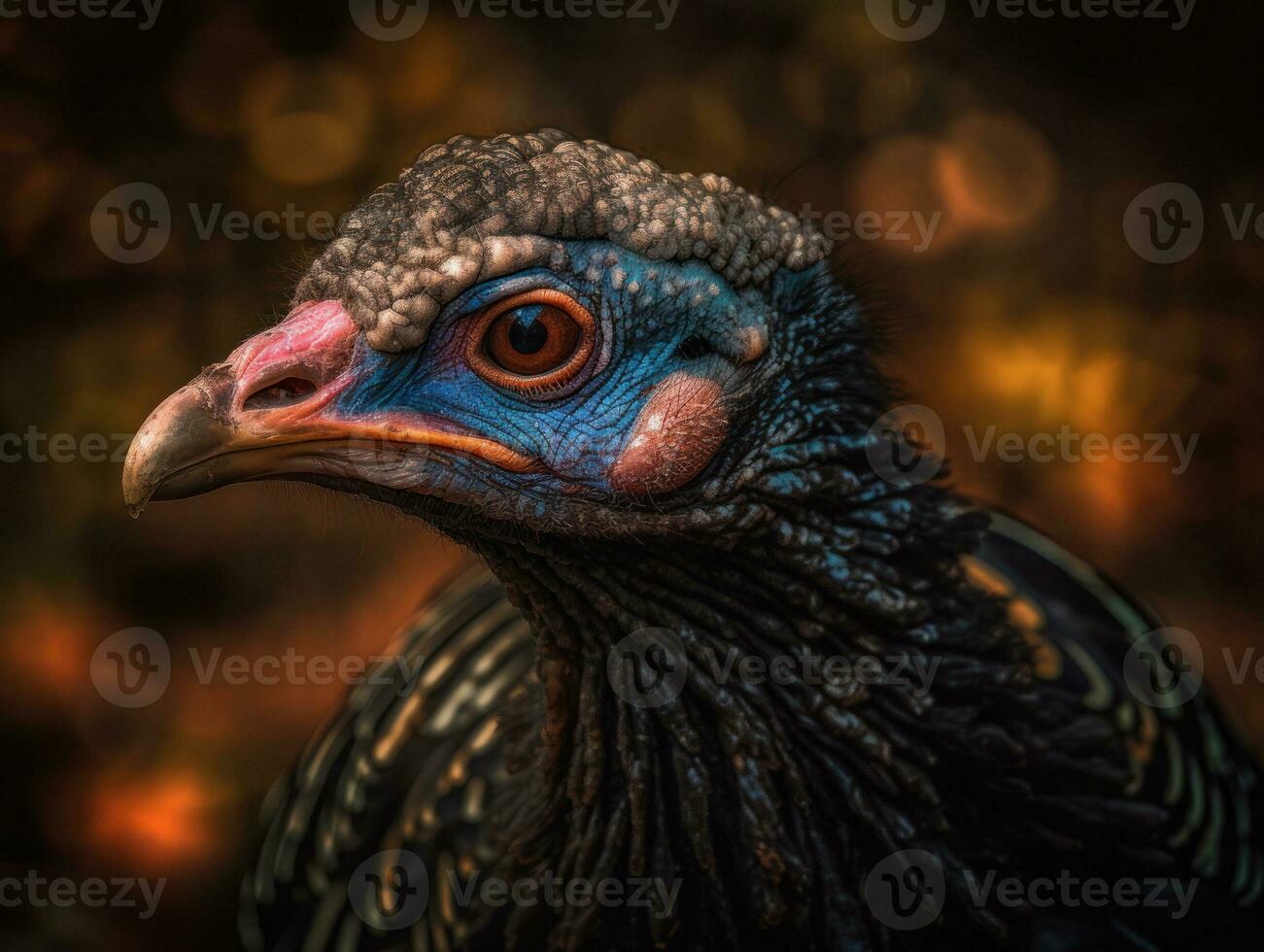 kalkoen vogel portret ai gegenereerd foto