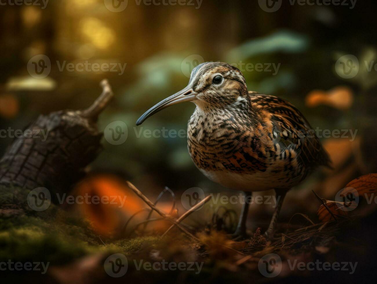 houtsnip vogel portret ai gegenereerd foto