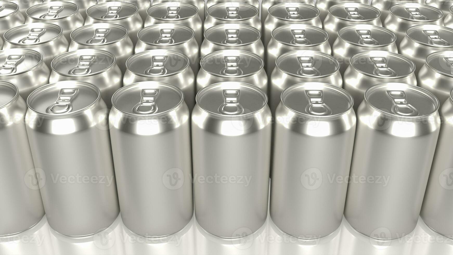de aluminium kan voor voedsel en drinken concept 3d renderen foto