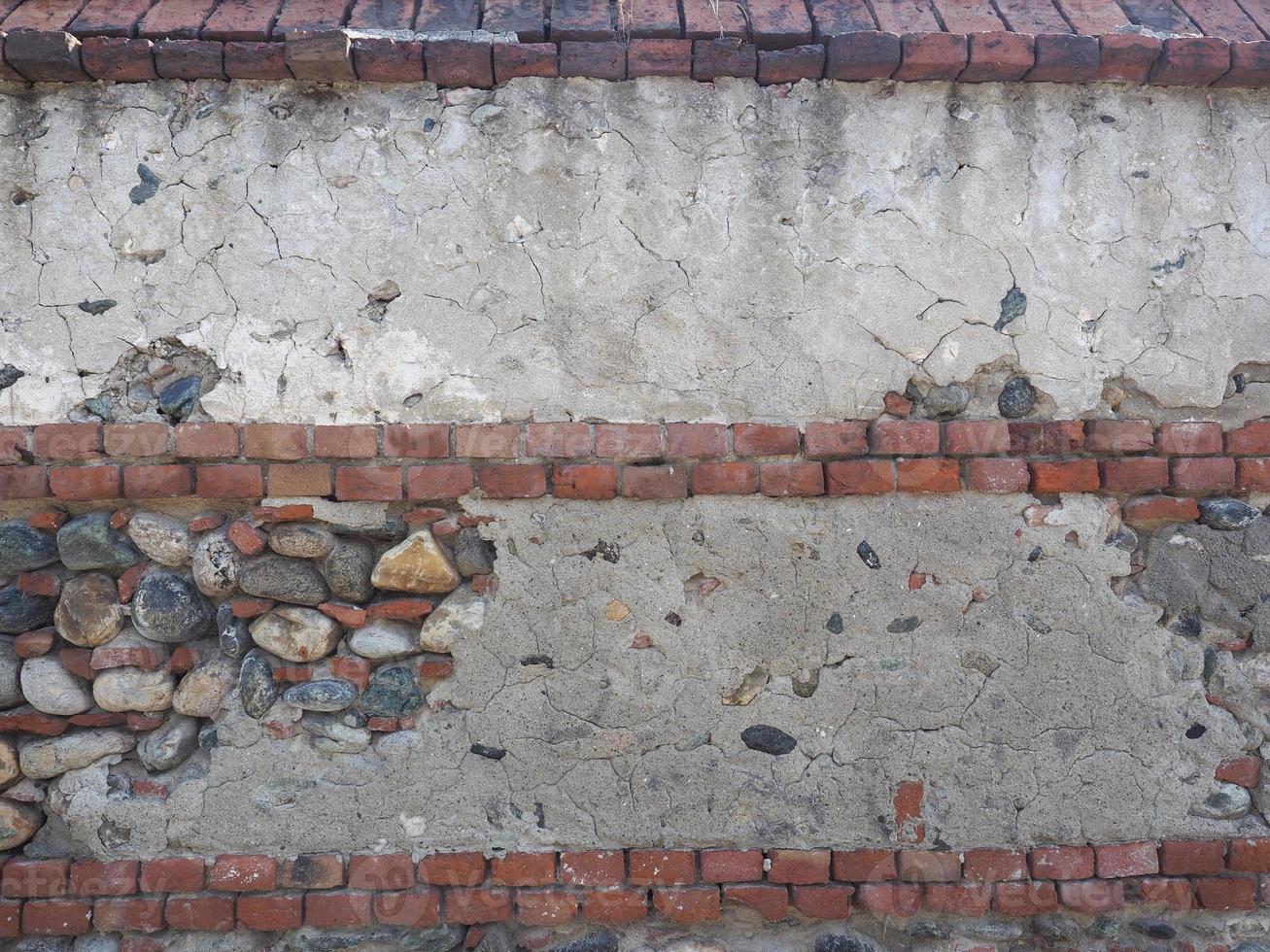 oude bakstenen en stenen muur achtergrond foto