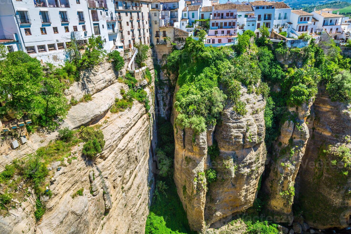 brug van ronda, een van de meest beroemd wit dorpen van Malaga, Andalusië, Spanje foto