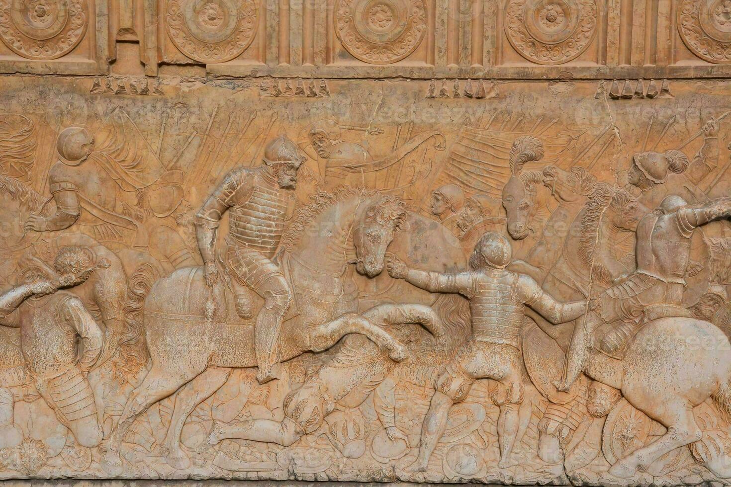 een Verlichting beeltenis de strijd tussen de Romeins leger en de Perzen foto
