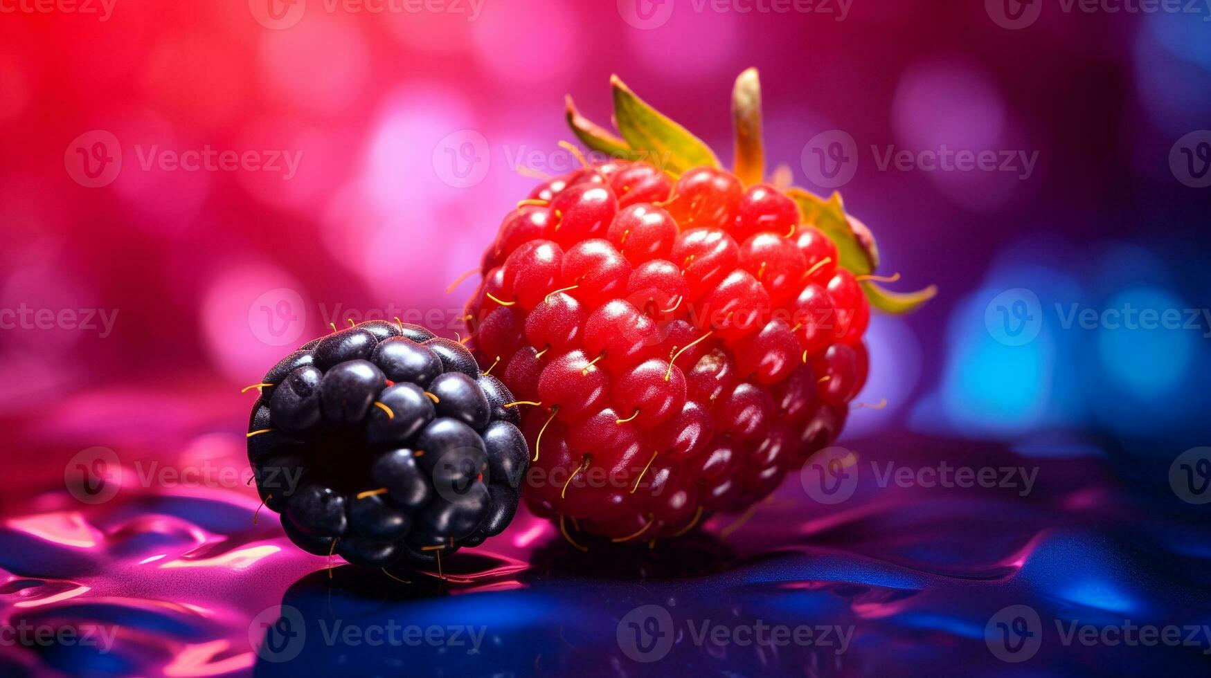 foto van salalbes fruit voor de helft tegen een kleurrijk abstract achtergrond. generatief ai
