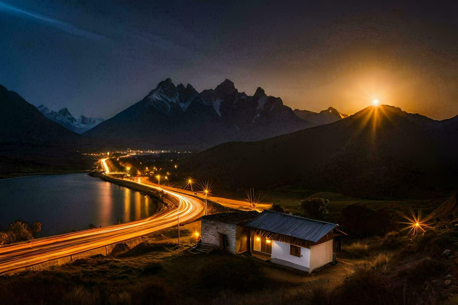 de weg naar paradijs. ai-gegenereerd foto