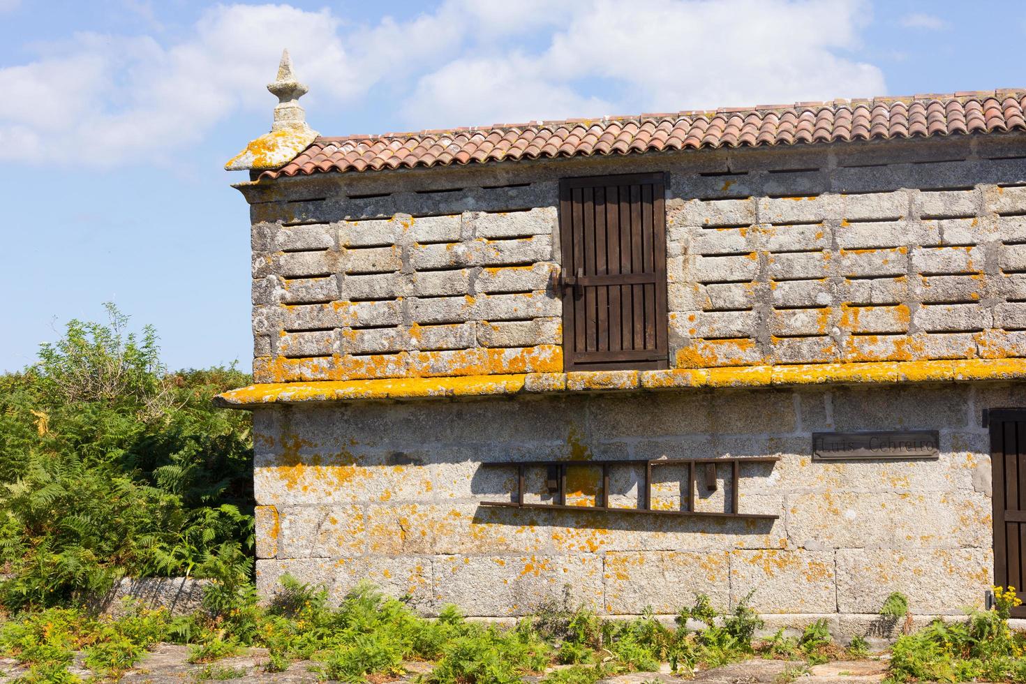 orreo, een typische Galicische architectuur voor het opslaan van graan. foto