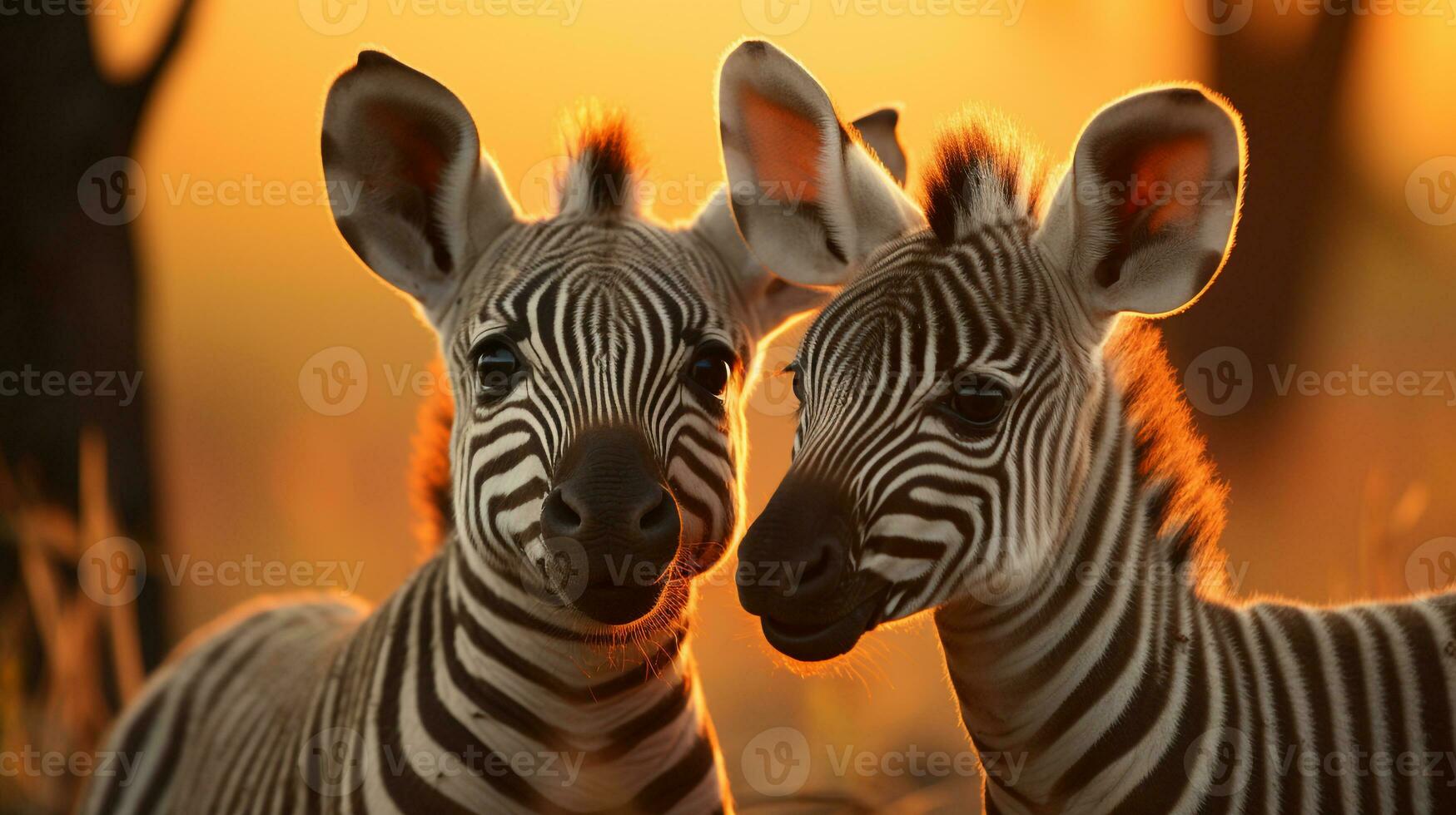 foto van Hart smelten twee zebra's met een nadruk Aan uitdrukking van liefde. generatief ai