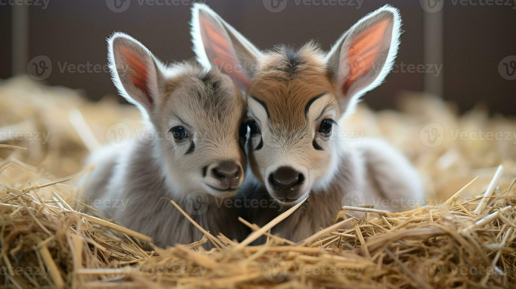 foto van Hart smelten twee Zonkeys met een nadruk Aan uitdrukking van liefde. generatief ai