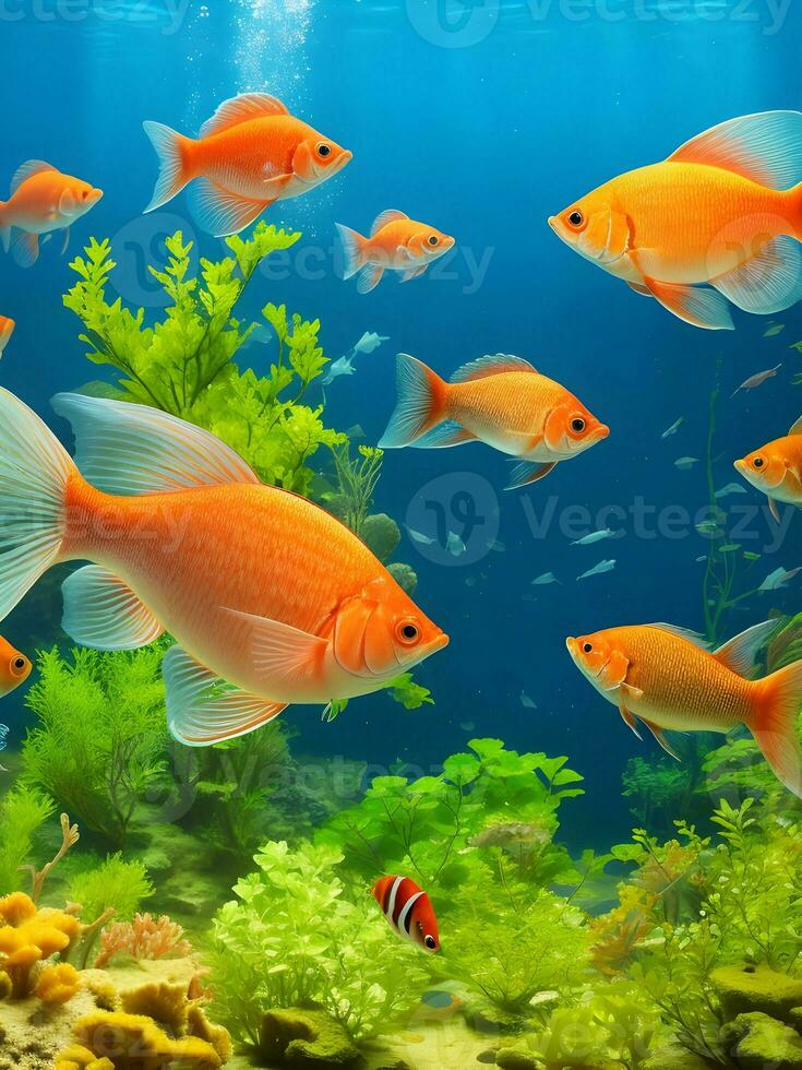 vis in aquarium ai generatief foto