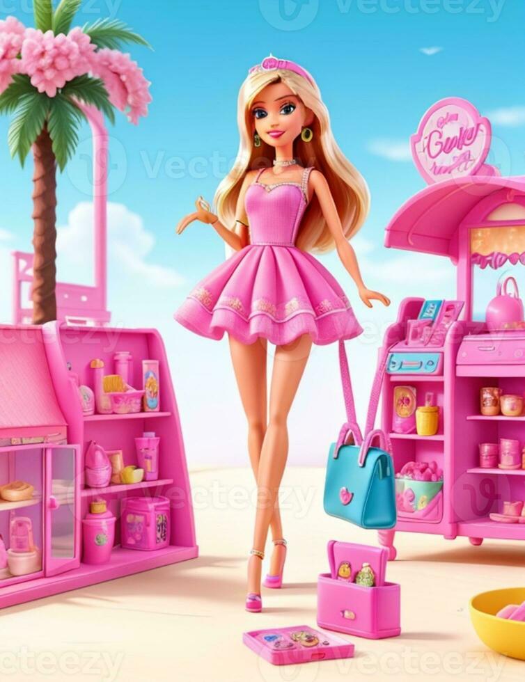 Barbie shopaholic zomer ai generatief foto