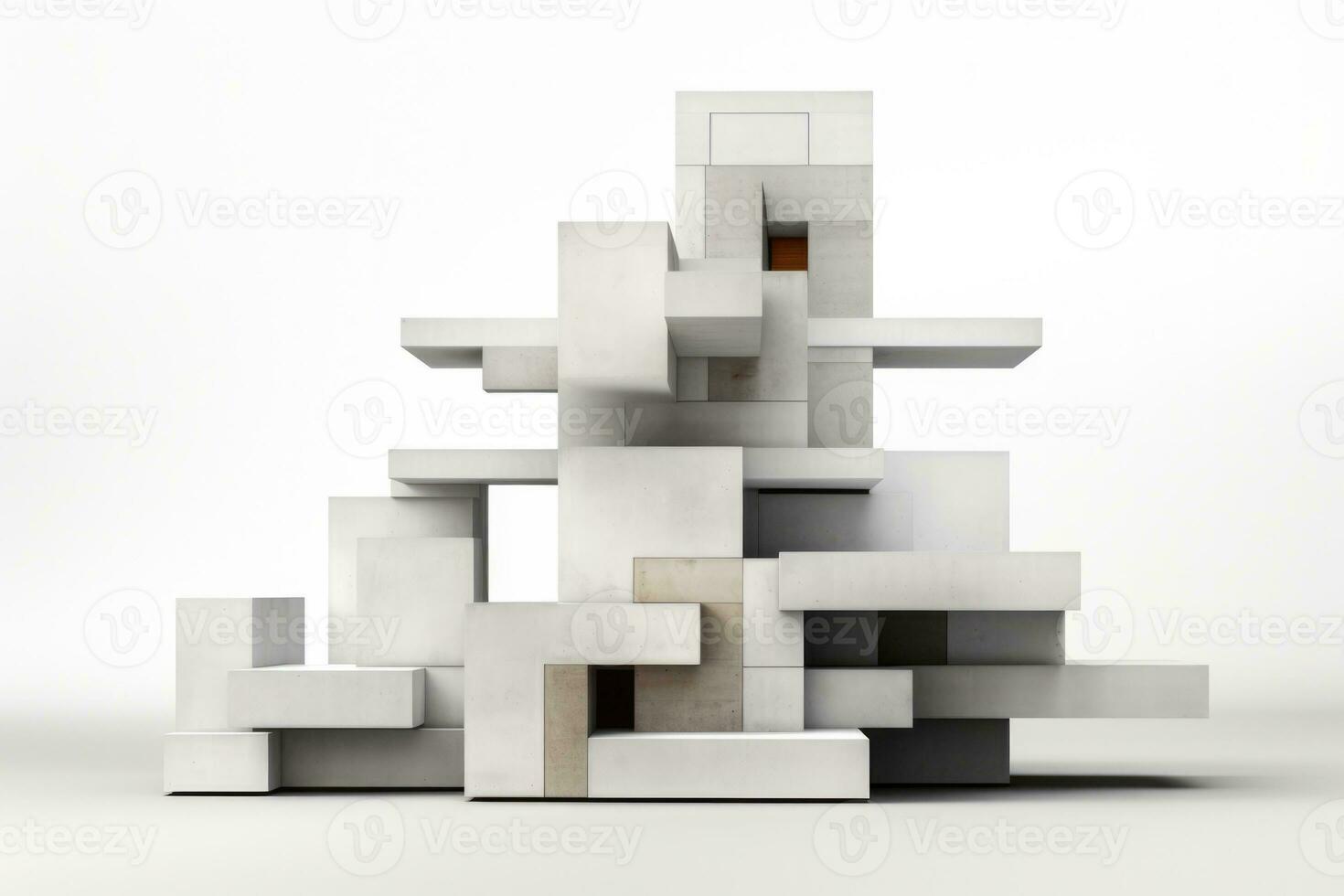 meetkundig het formulier architectuur model- abstract minimalistische concept geïsoleerd Aan een wit achtergrond foto
