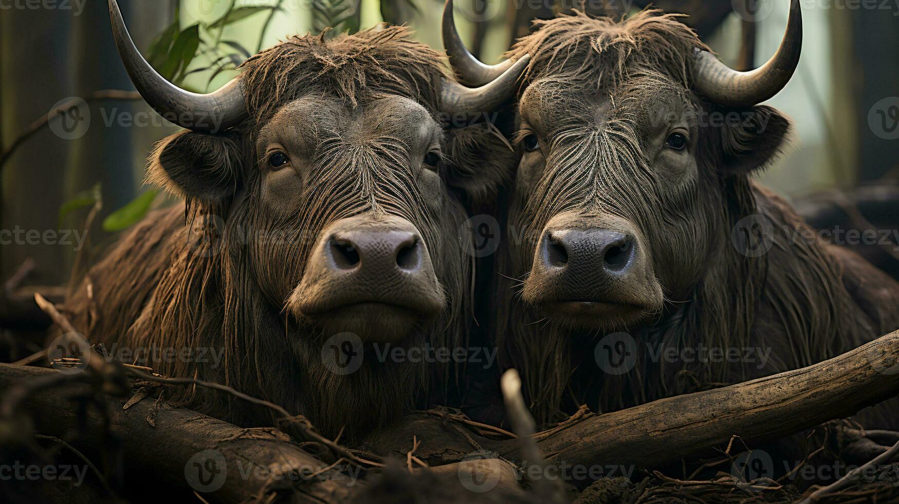 foto van Hart smelten twee buffels met een nadruk Aan uitdrukking van liefde. generatief ai