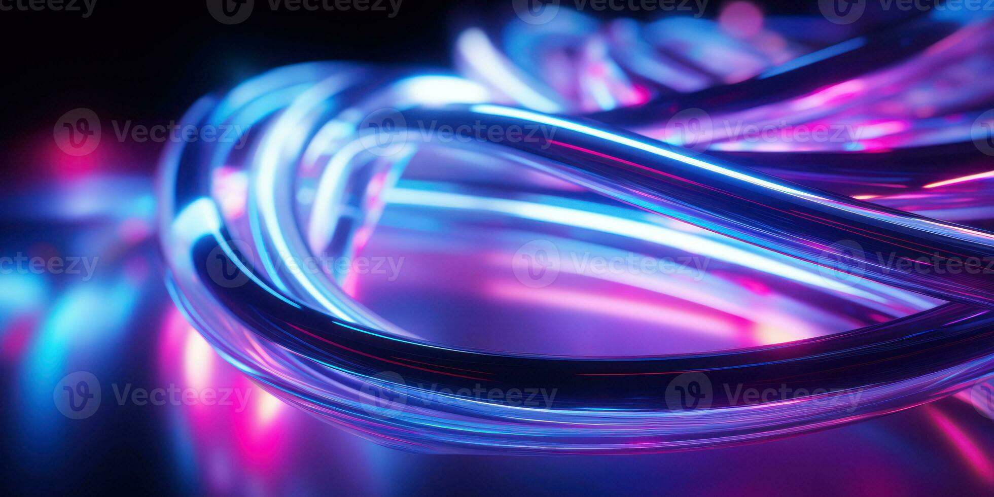 verstrikt neon draden gevangen genomen in een macro perspectief. ai generatief. foto
