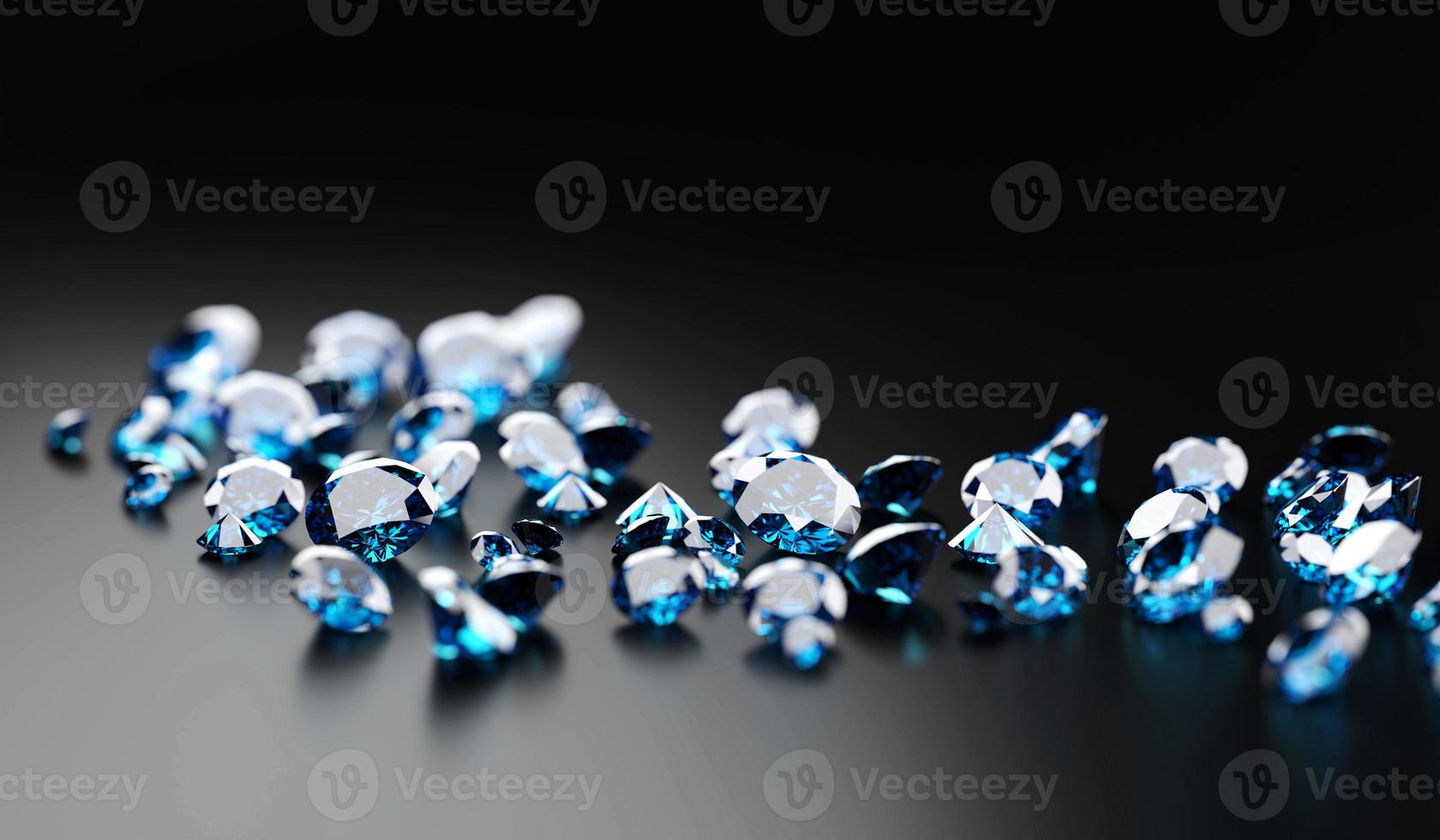 groep blauwe diamant saffier 3D-rendering foto