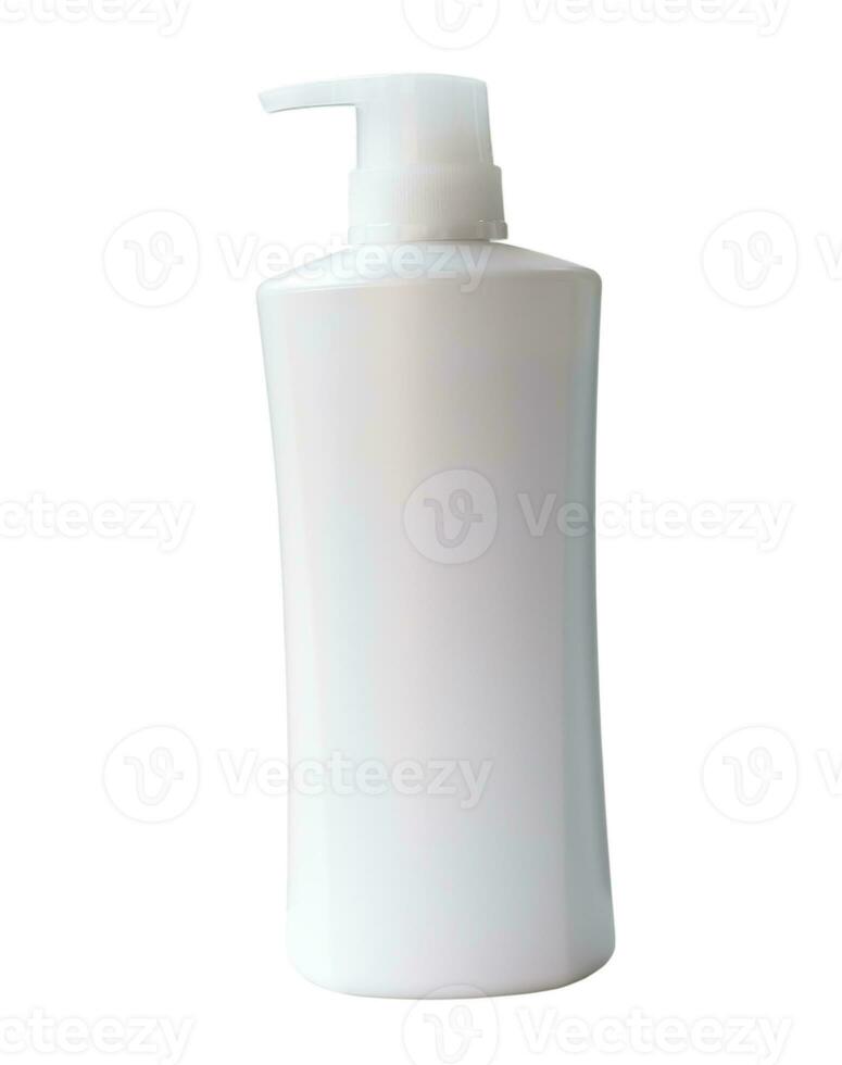 single wit shampoo of haar- conditioner fles of houder geïsoleerd Aan wit achtergrond met knipsel pad foto