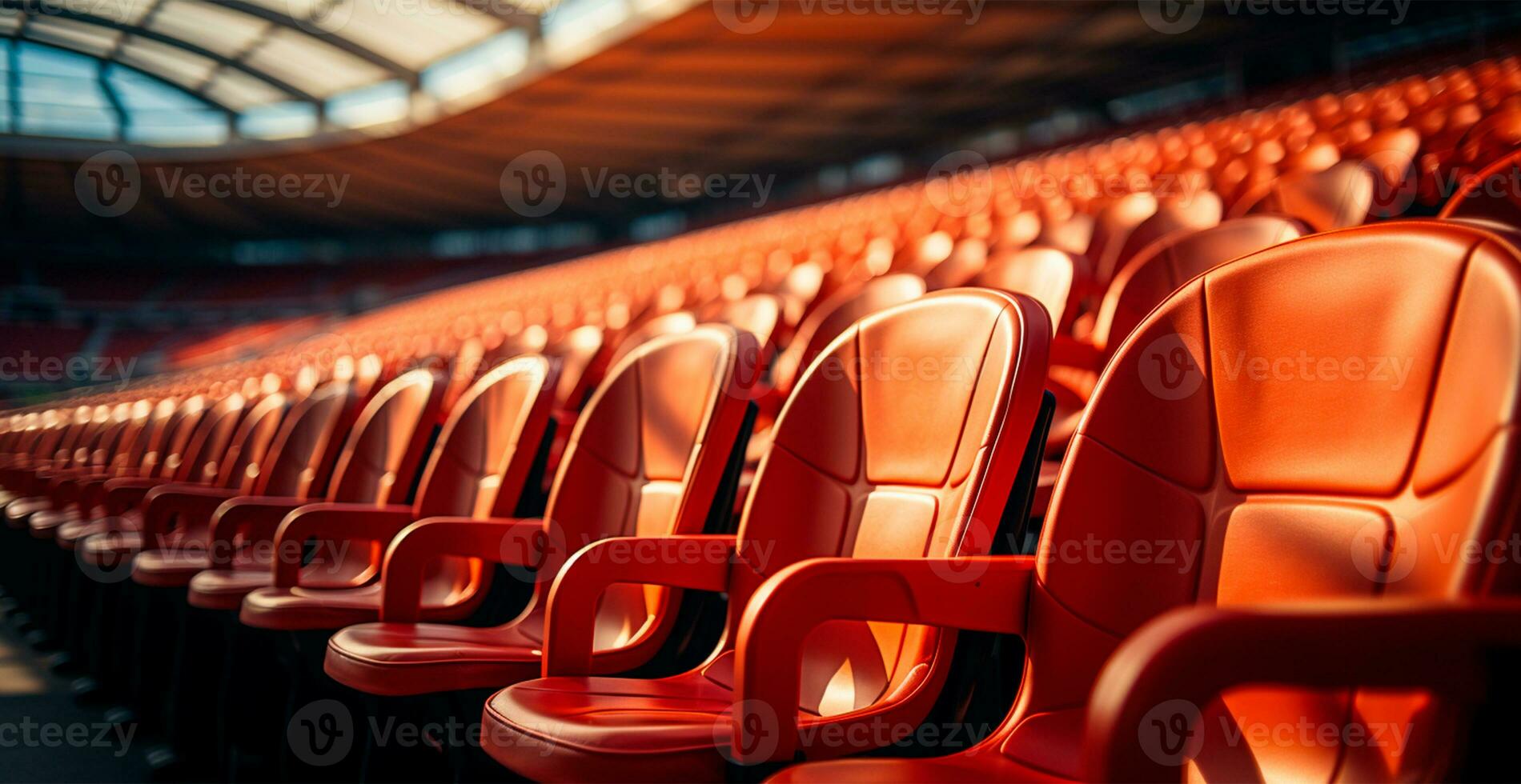 stoelen in de stadion, sport- arena Amerikaans voetbal, hockey, basketbal, volleybal, tennis - ai gegenereerd beeld foto