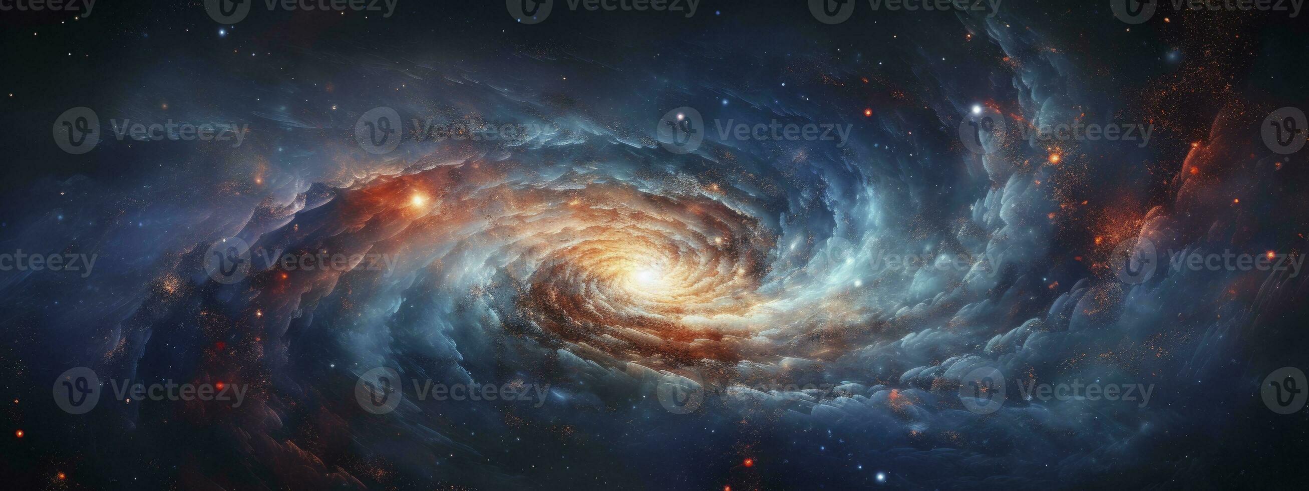 stellair spiraal heelal temidden van de sterrenhemel diepten van ruimte. ai gegenereerd foto